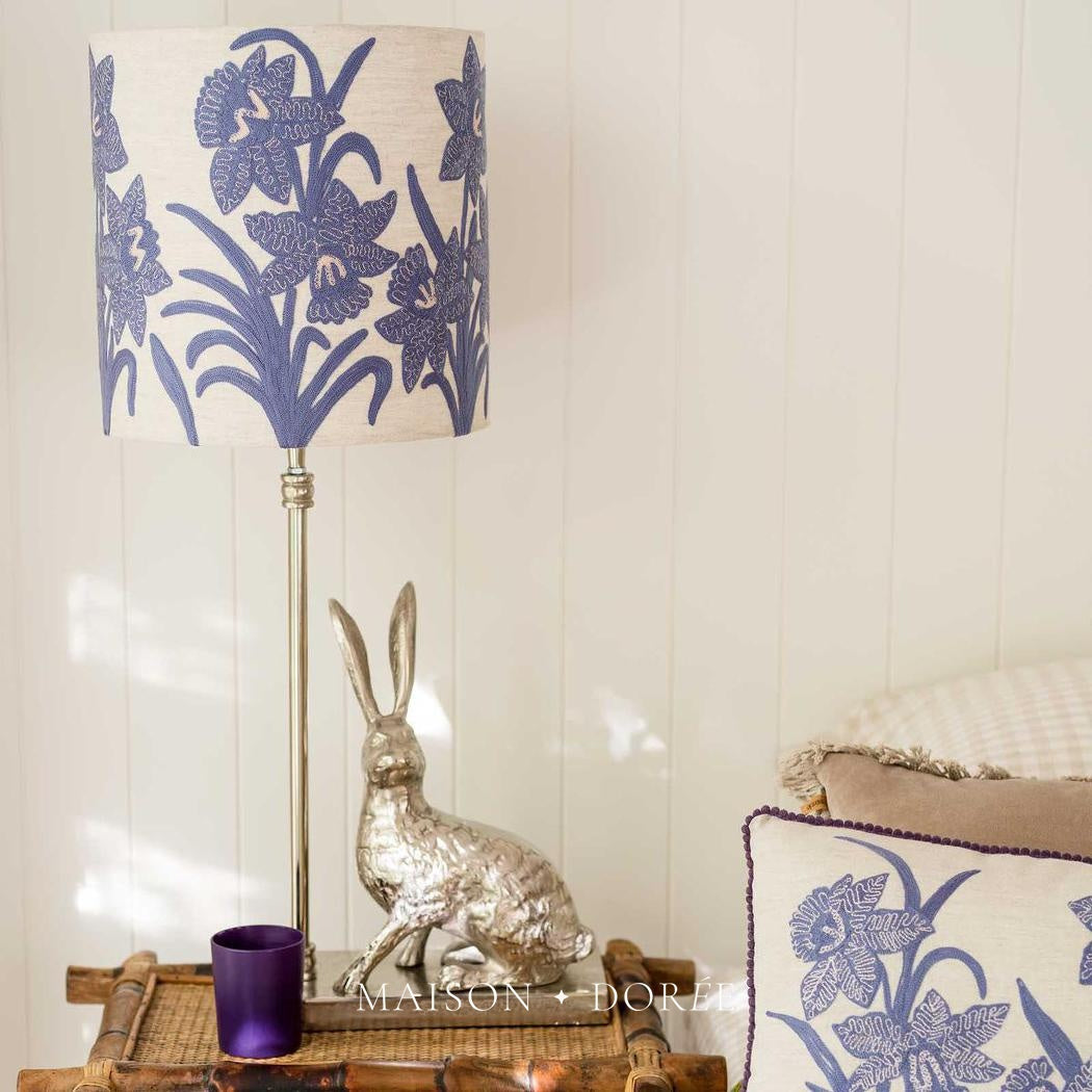 Narcissus Linen Drum Shade Lavender
