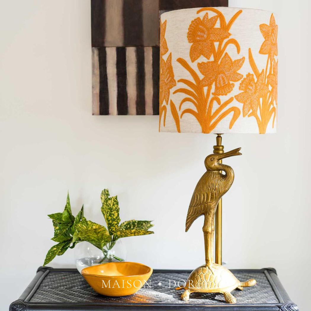 Narcissus Linen Drum Shade Yellow