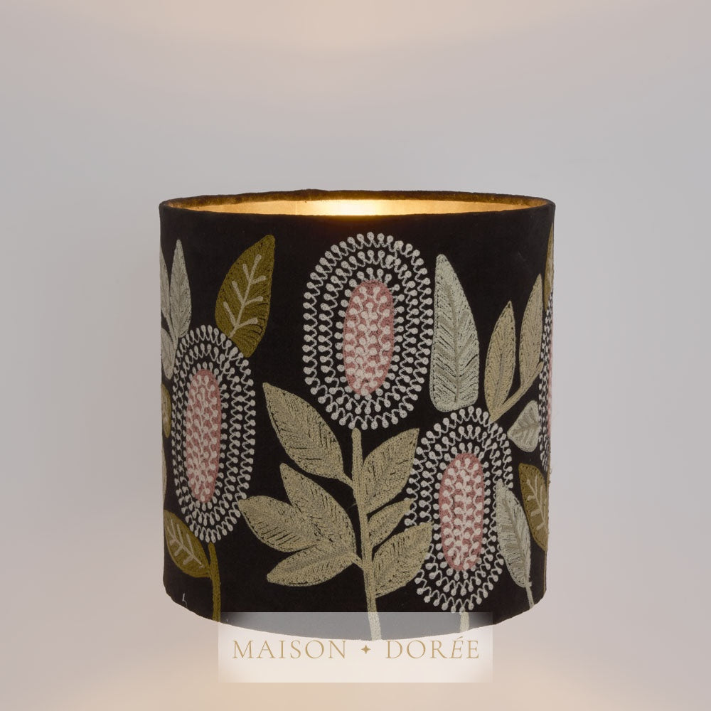 Velvet Drum Shade - Banksia - Black Multi Medium