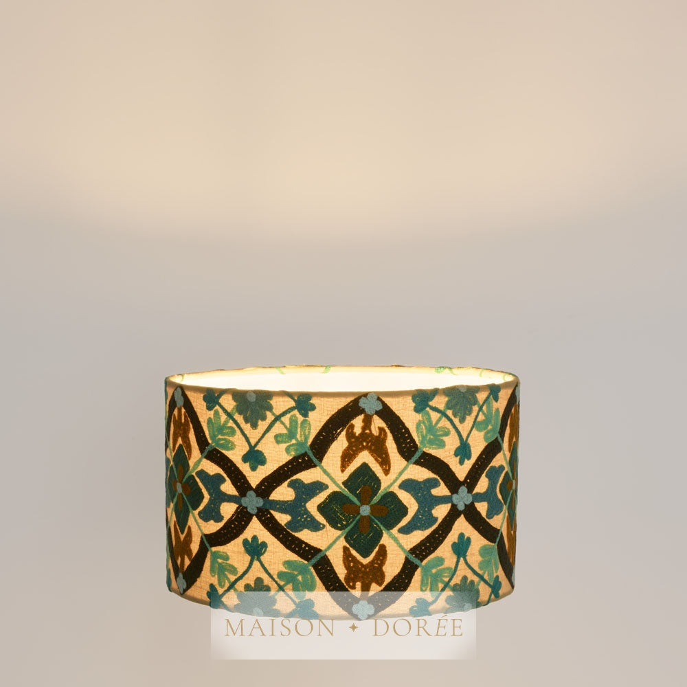 Mosaic Cotton Drum Shade Turquoise Multi
