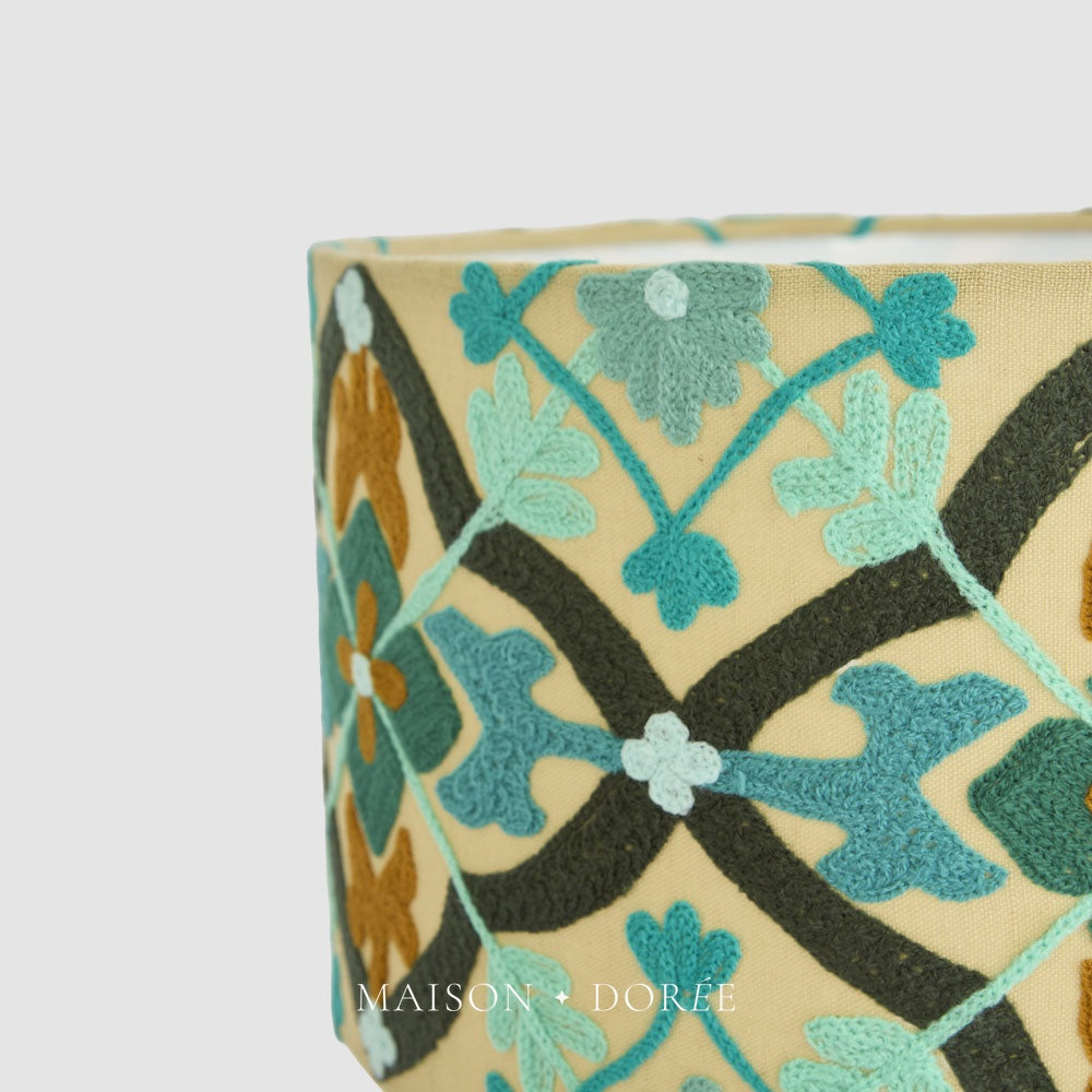 Mosaic Cotton Drum Shade Turquoise Multi