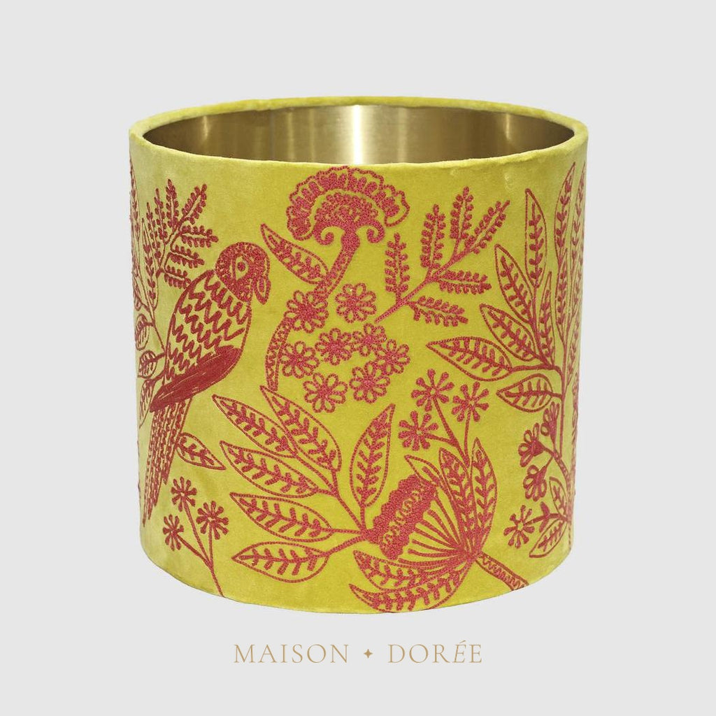 Jungle Bird Drum Shade Medium Yellow & Fuchsia