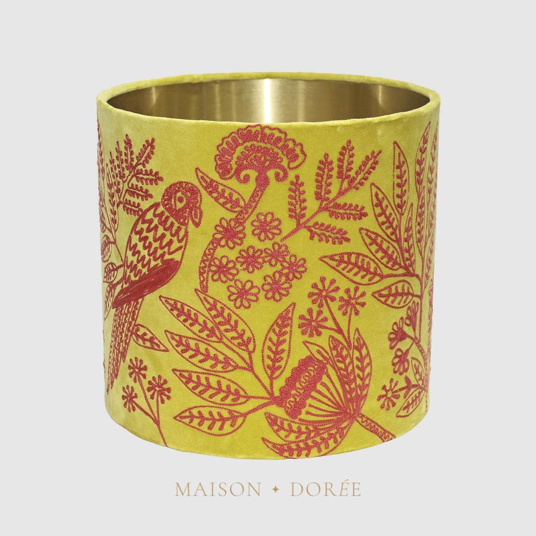 Jungle Bird Drum Shade Medium Yellow & Fuchsia