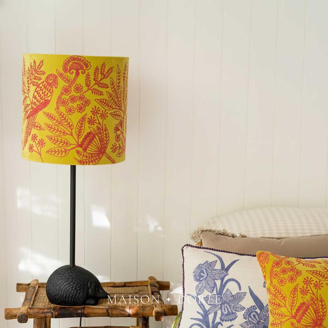 Jungle Bird Drum Shade Medium Yellow & Fuchsia