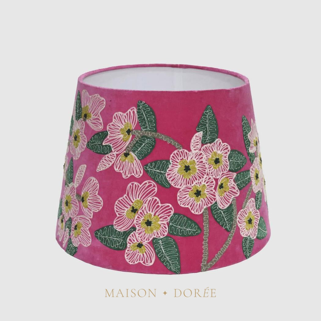 Poppy Velvet Tapered Shade Pink