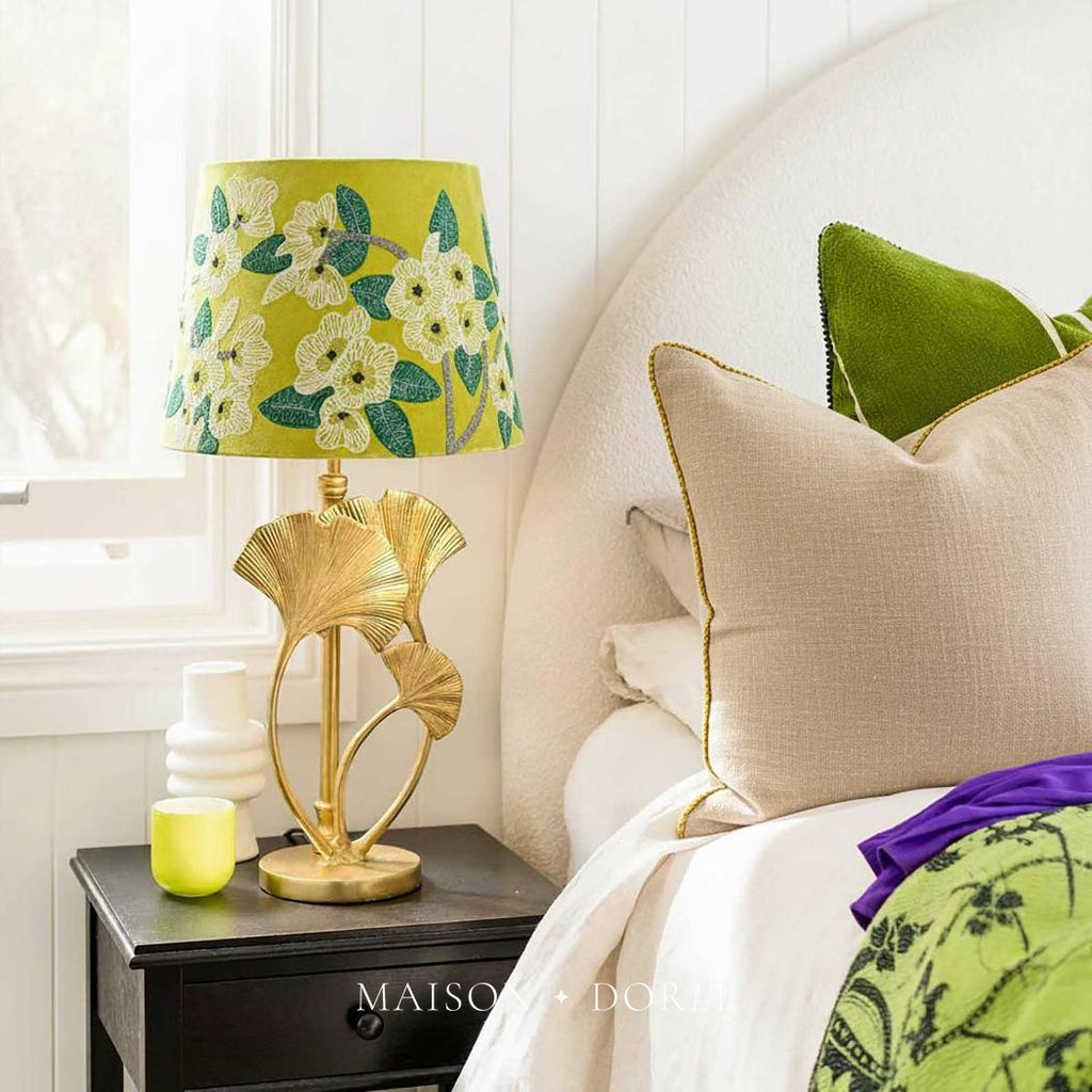 Poppy Velvet Tapered Shade Yellow