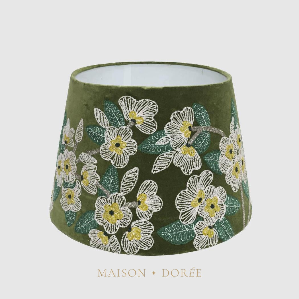 Poppy Velvet Tapered Shade Green