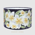 White Frangipani Drum Shade 40x25cm Plum