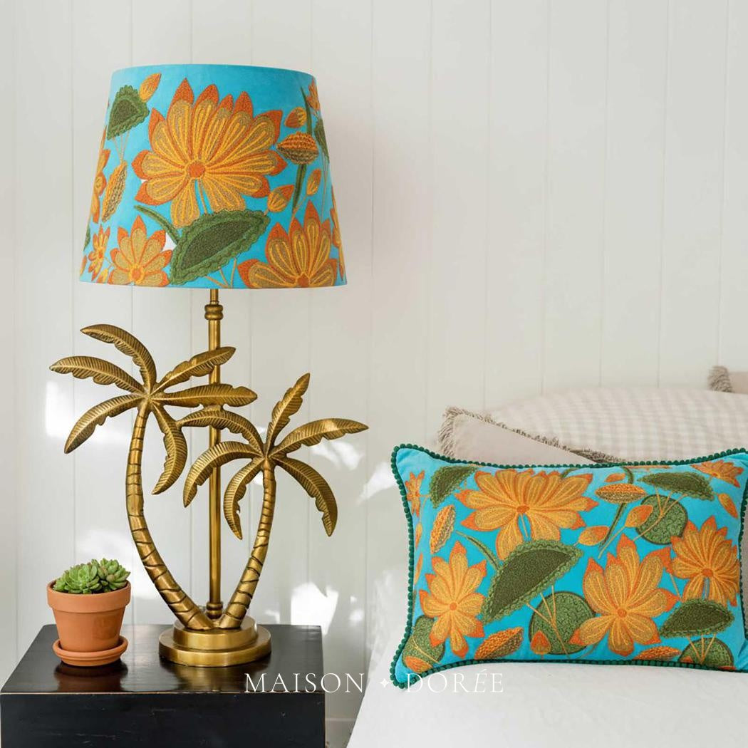 SunFlower Drum Shade 30x30cm Aqua