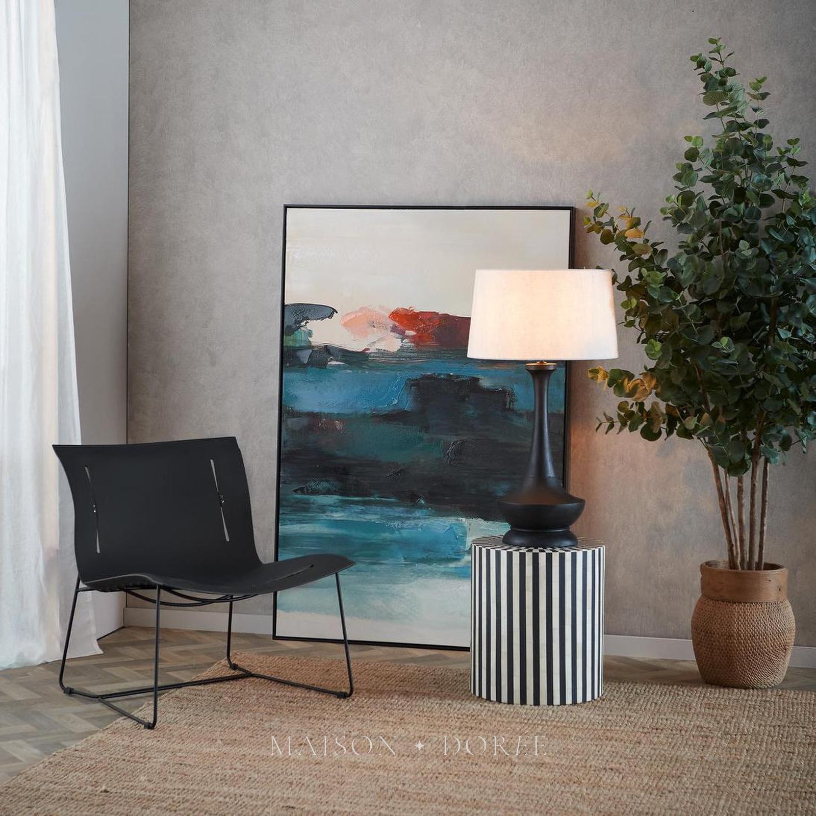 Peninsula Table Lamp Base Black- Base Only