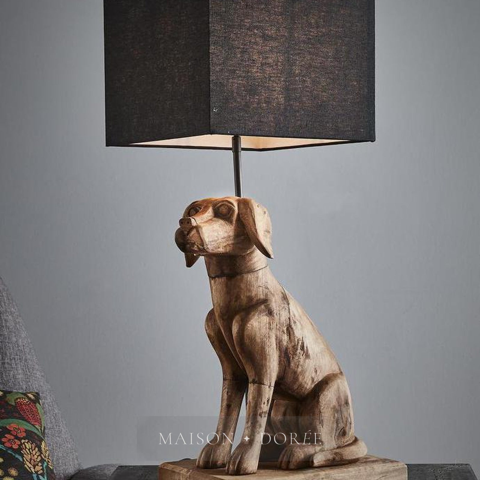Thelma Table Lamp Base Dark Natural- Base Only