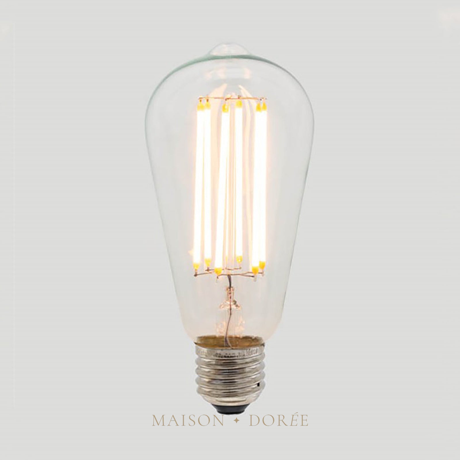 ST64 Long LED Filament - Clear Glass - 6W E27 2200k