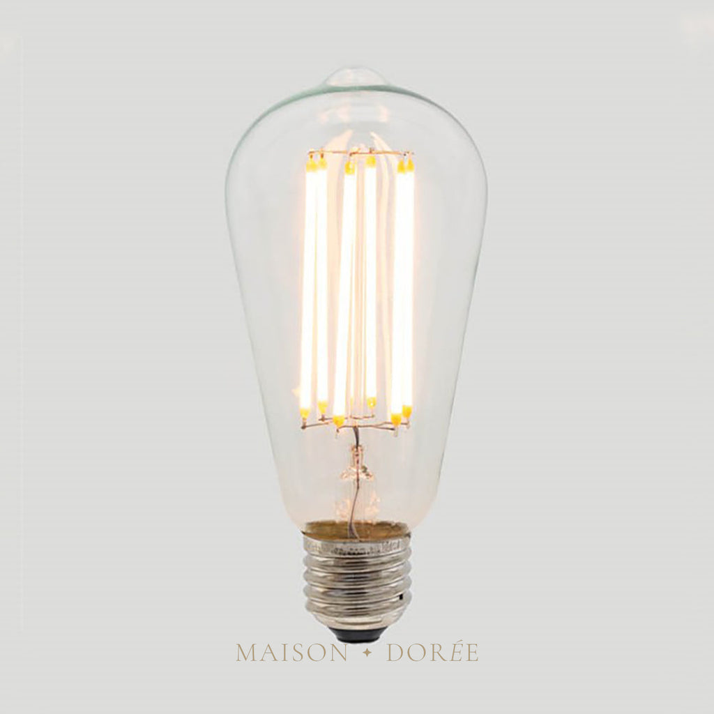 ST64 Long LED Filament - Clear Glass - 8W E27 3000k