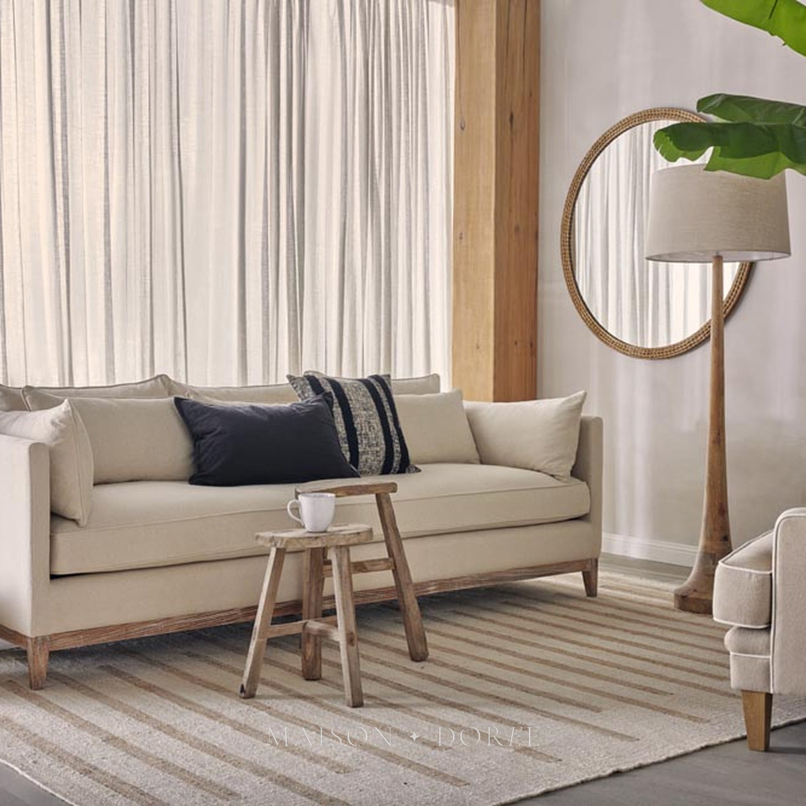 Lancia Floor Lamp Base Large Light Natural- Base Only