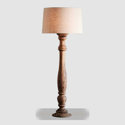 Candela Floor Lamp Base Large Dark Natural- Base Only — Natural