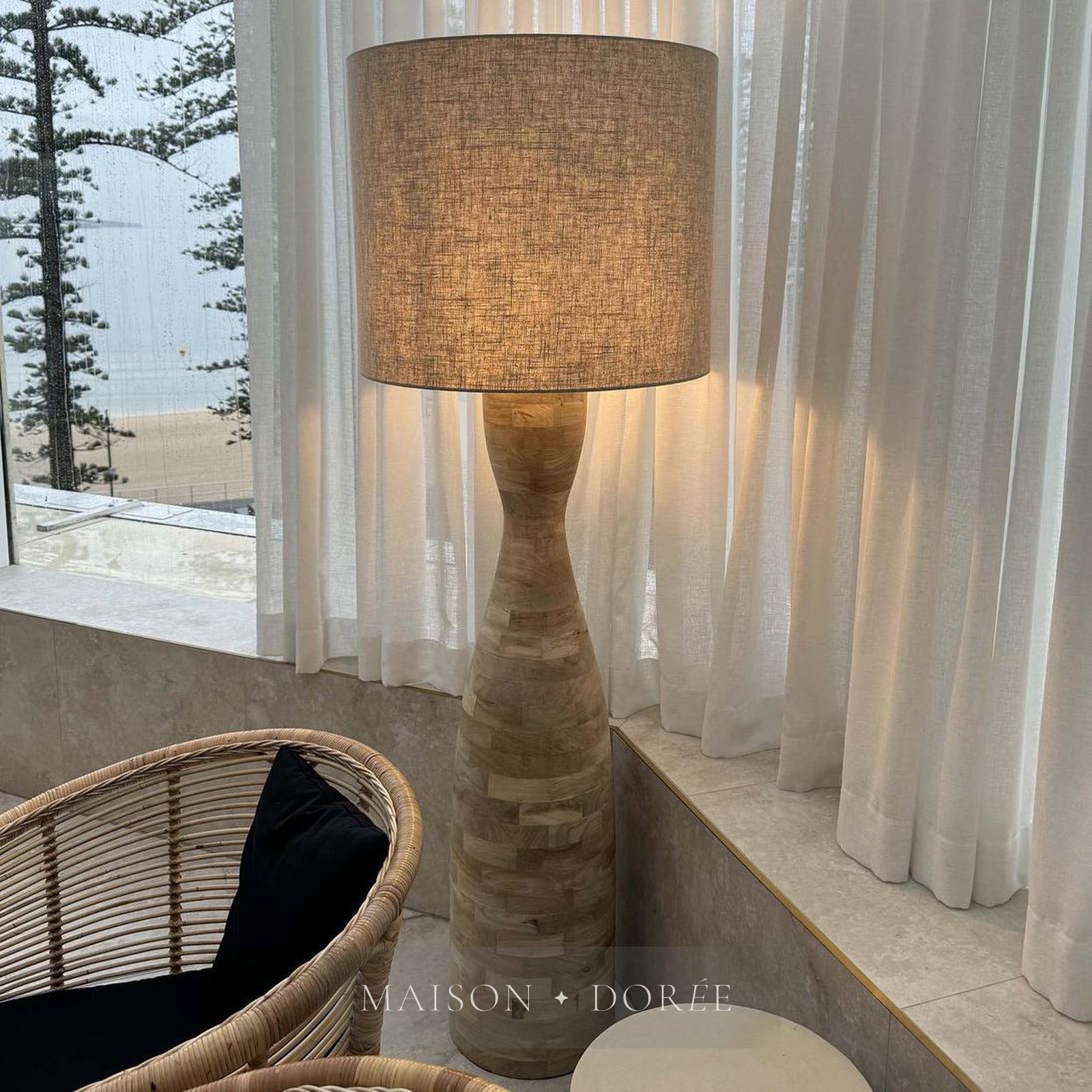 Esraj Floor Lamp Base Natural- Base Only