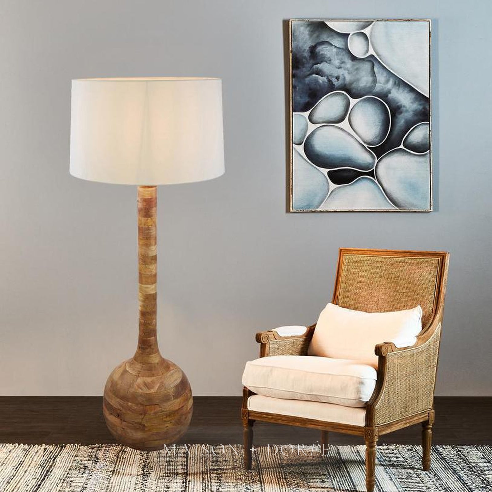 Sitar Floor Lamp Natural- Base Only