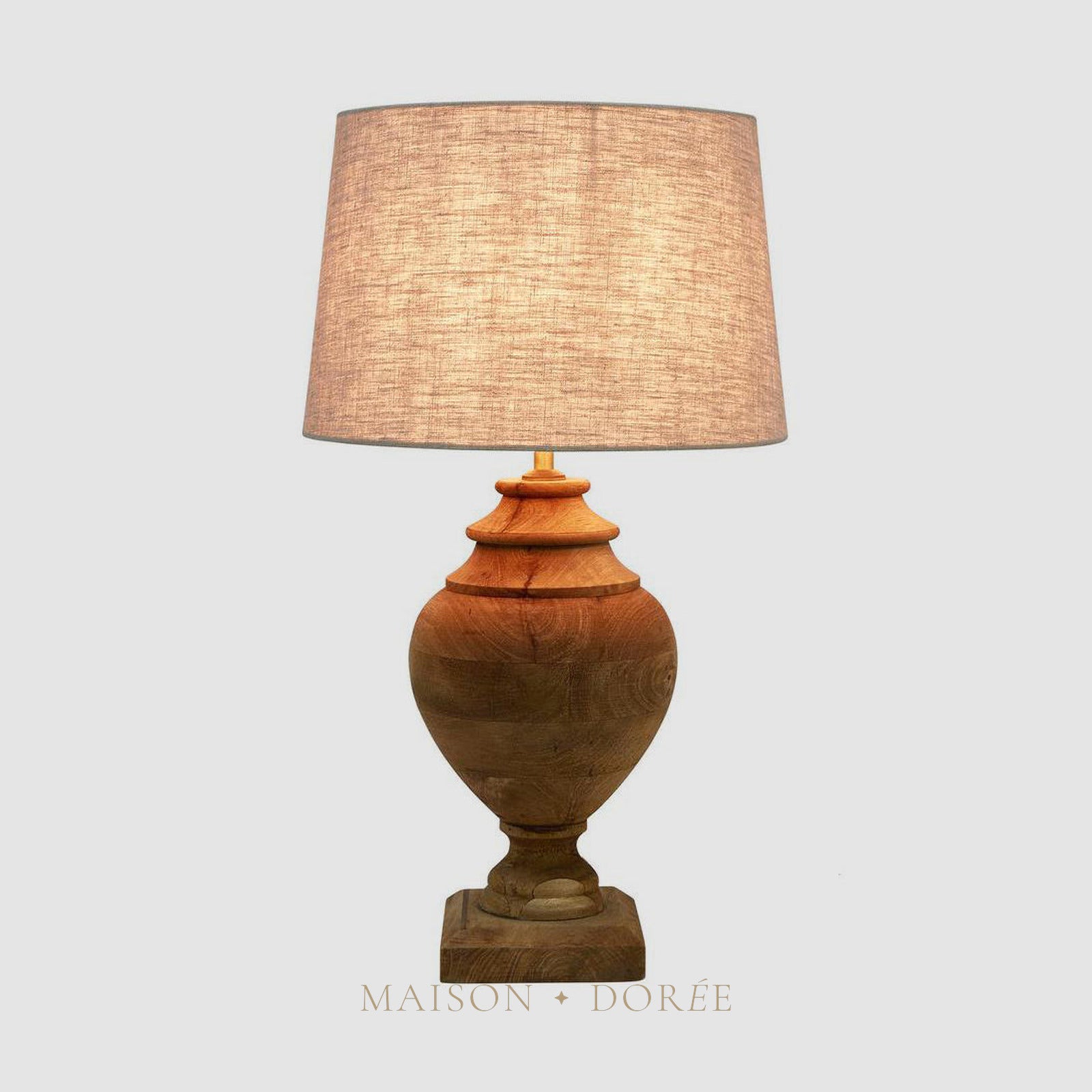 Amphora Table Lamp Base Small Dark Natural- Base Only
